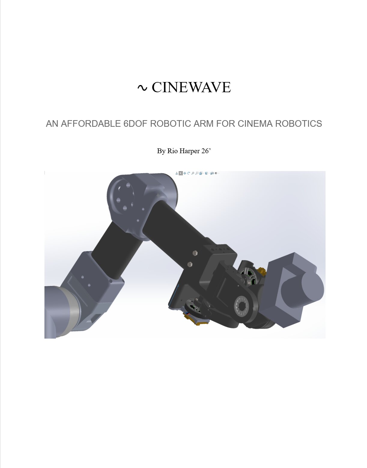 Thesis cover — CineWave 6DoF robotic arm